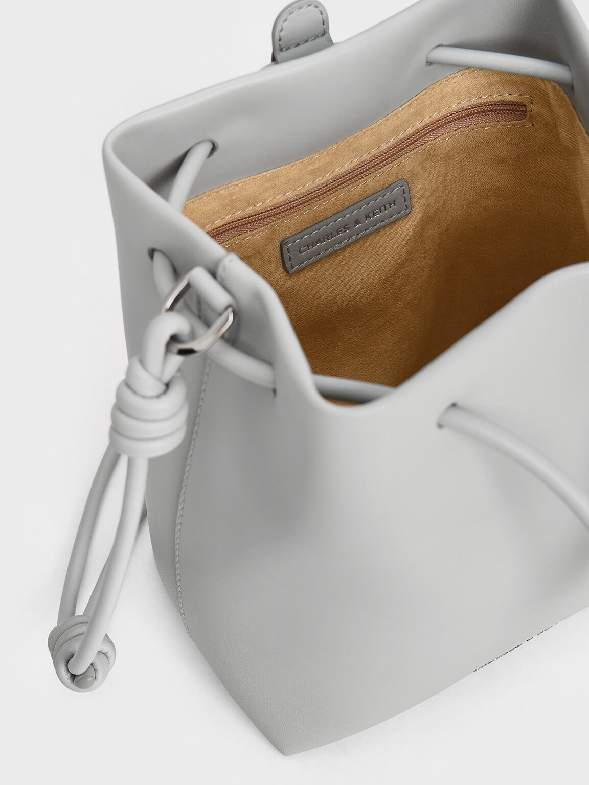 Bolso bombonera Leia con nudos, Gris, hi-res