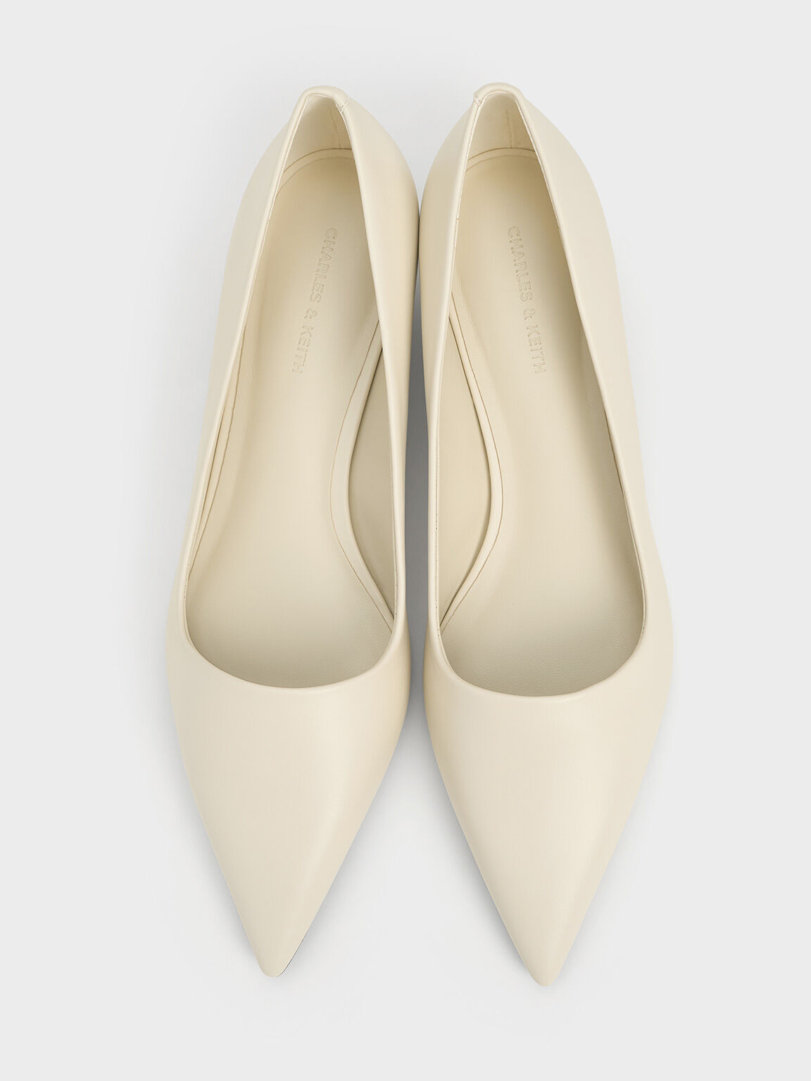 Pointed-Toe Kitten-Heel Pumps, Chalk, hi-res