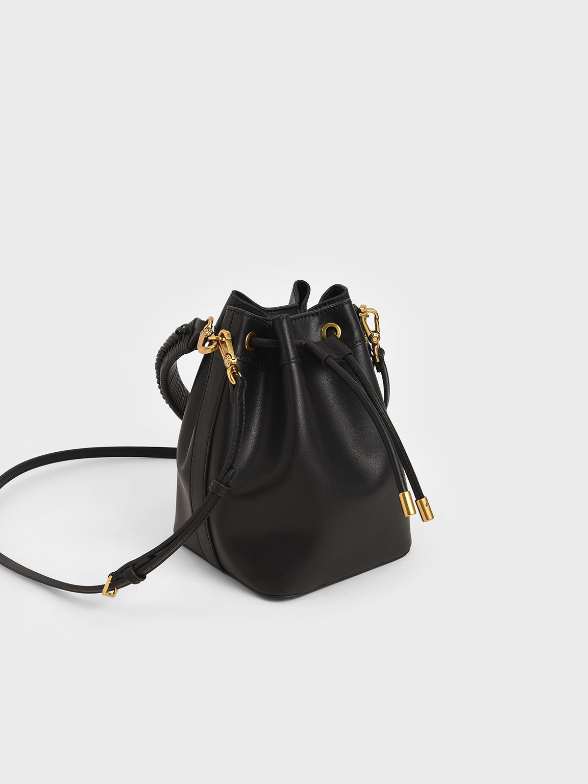 Black Drawstring Bucket Bag - CHARLES & KEITH US