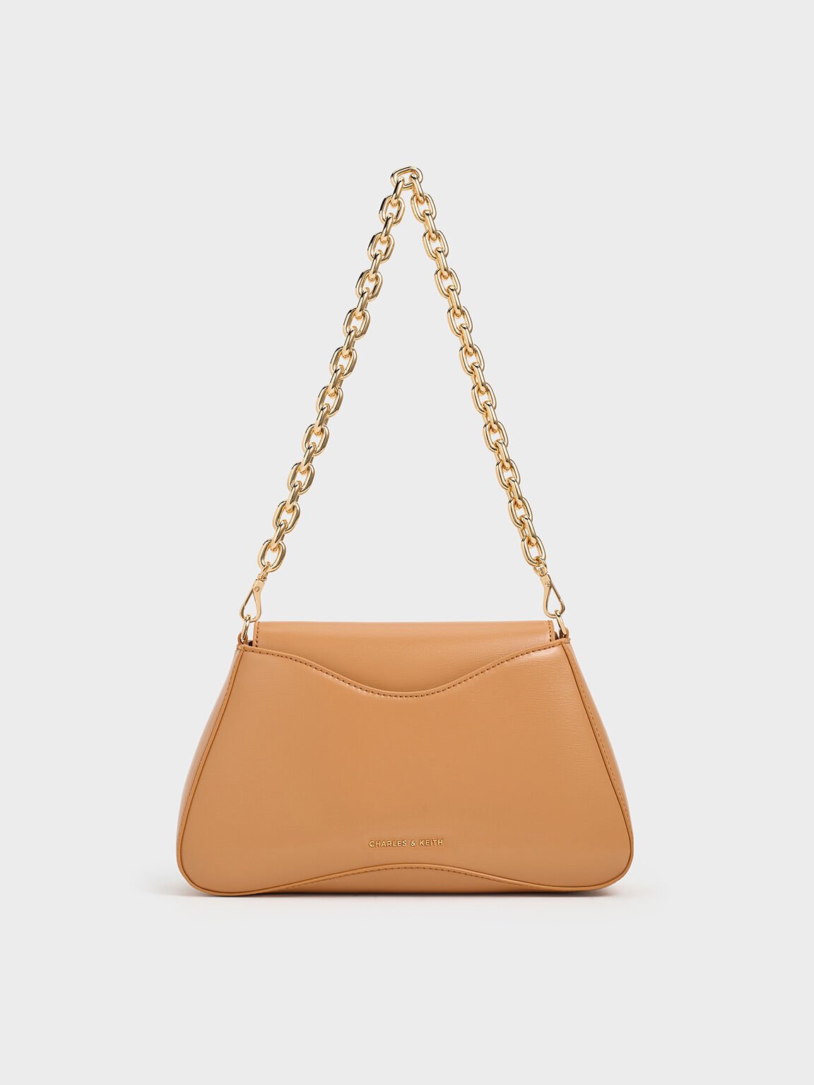 Bolso trapecio Sybill con asa de cadena, Toffee, hi-res