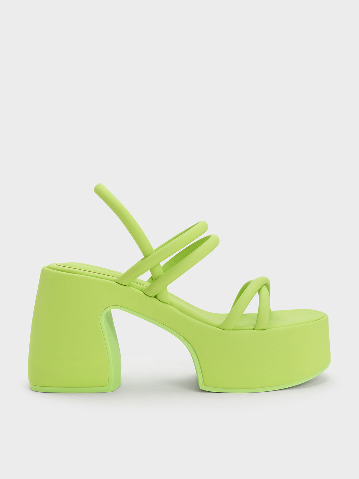 White Trill Grommet Double-Strap Platform Mules - CHARLES & KEITH US