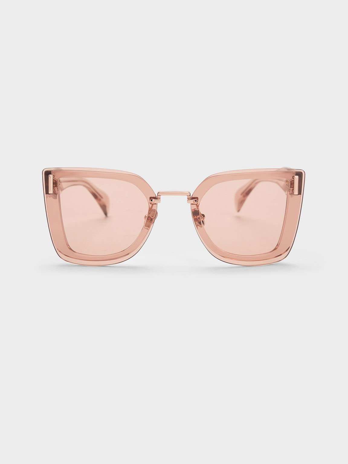 Pink Recycled Acetate Geometric Butterfly Sunglasses - CHARLES & KEITH MX