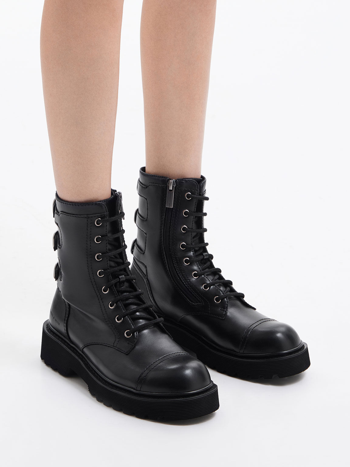 Lace-Up Ankle Boots - Black Box