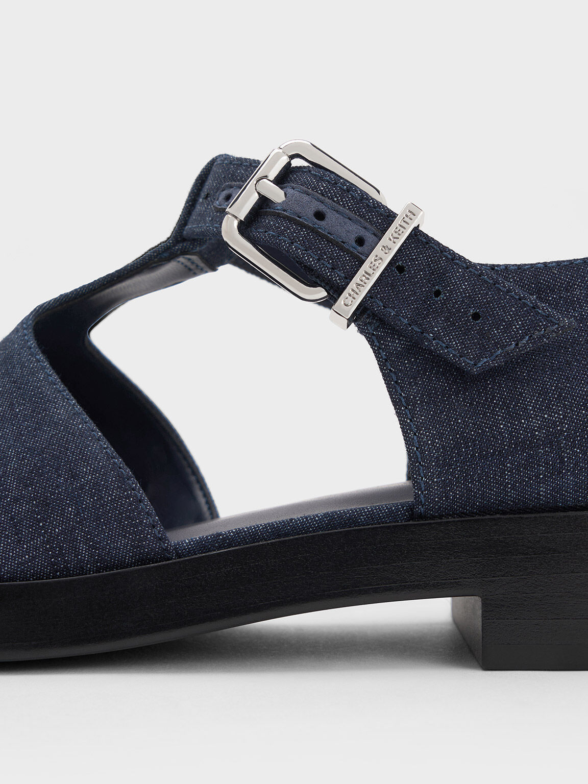 Charly T-Bar Buckled Sandals, Dark Blue, hi-res