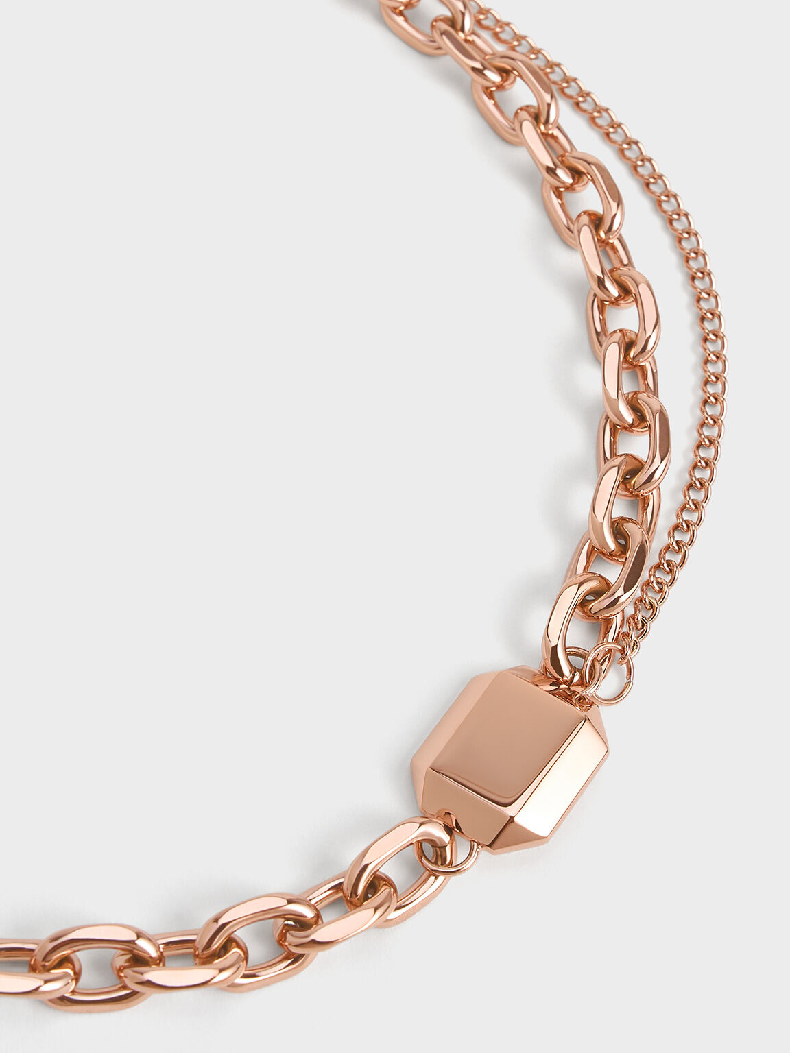 Keziah Double Chain-Link Choker Necklace, Rose Gold, hi-res