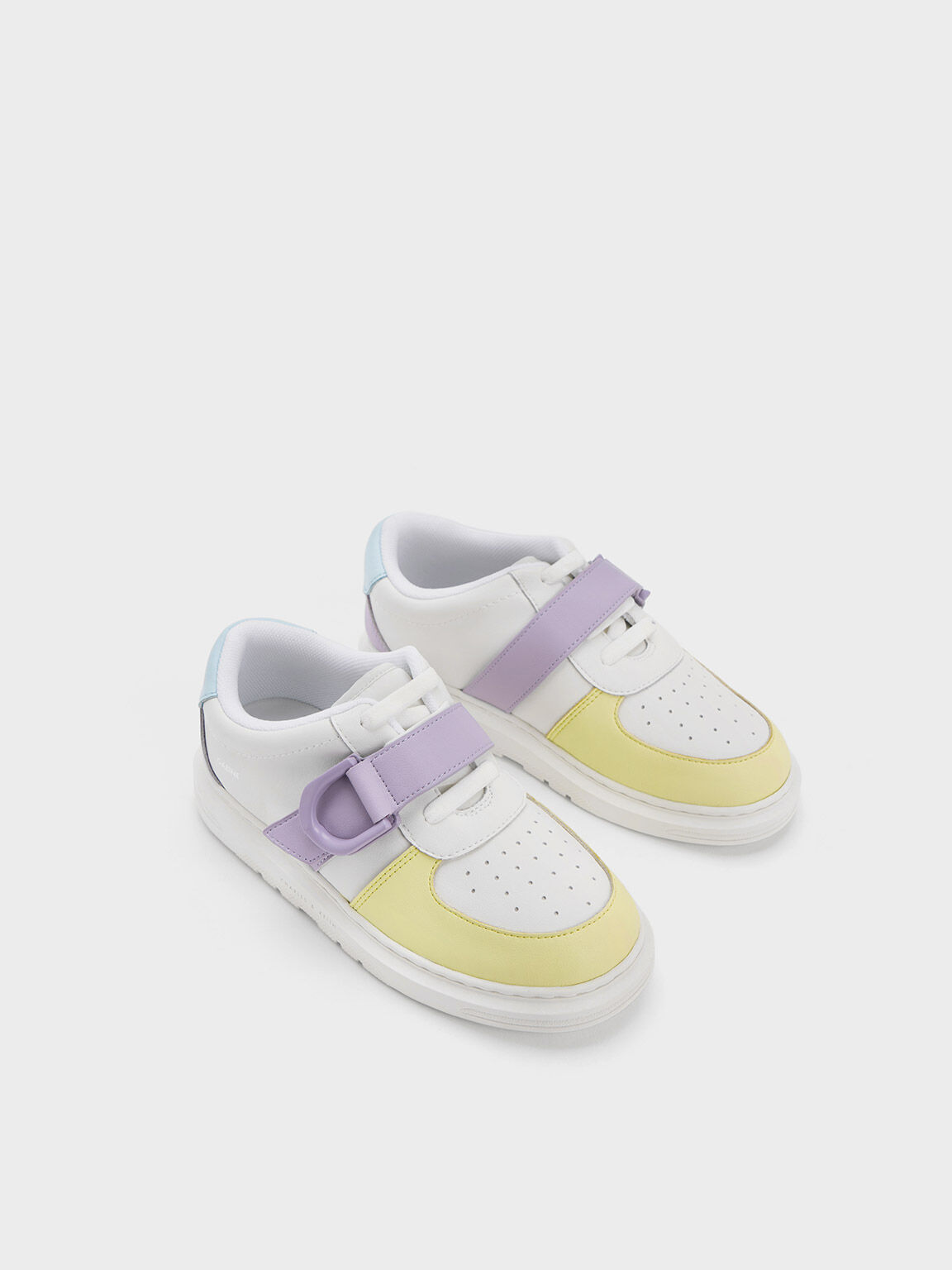 Girls' Gabine Leather Low-Top Sneaker, Multi, hi-res