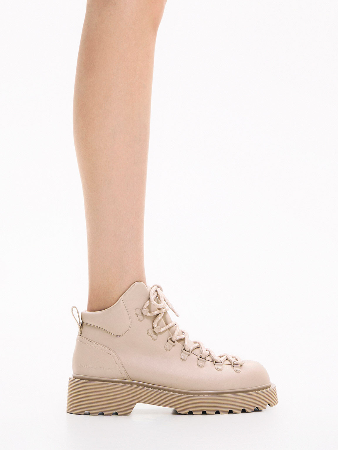 Indra Lace-Up Ankle Boots, Beige, hi-res