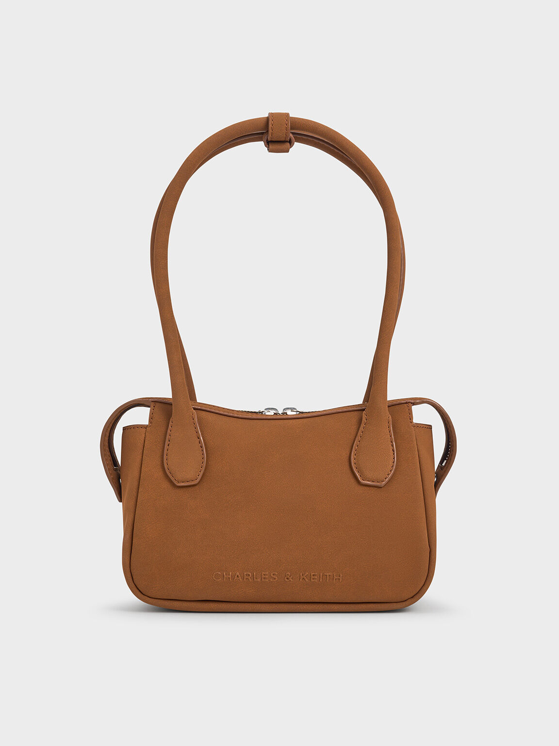 Bosie Textured Elongated Top Handle Bag, Brown, hi-res