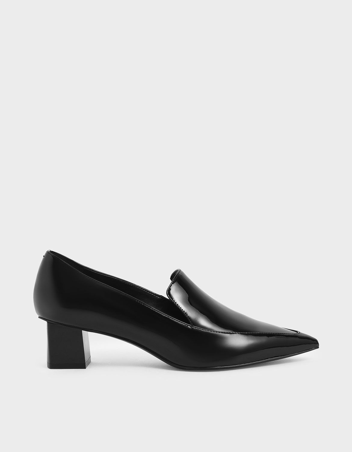 black pointed toe loafers