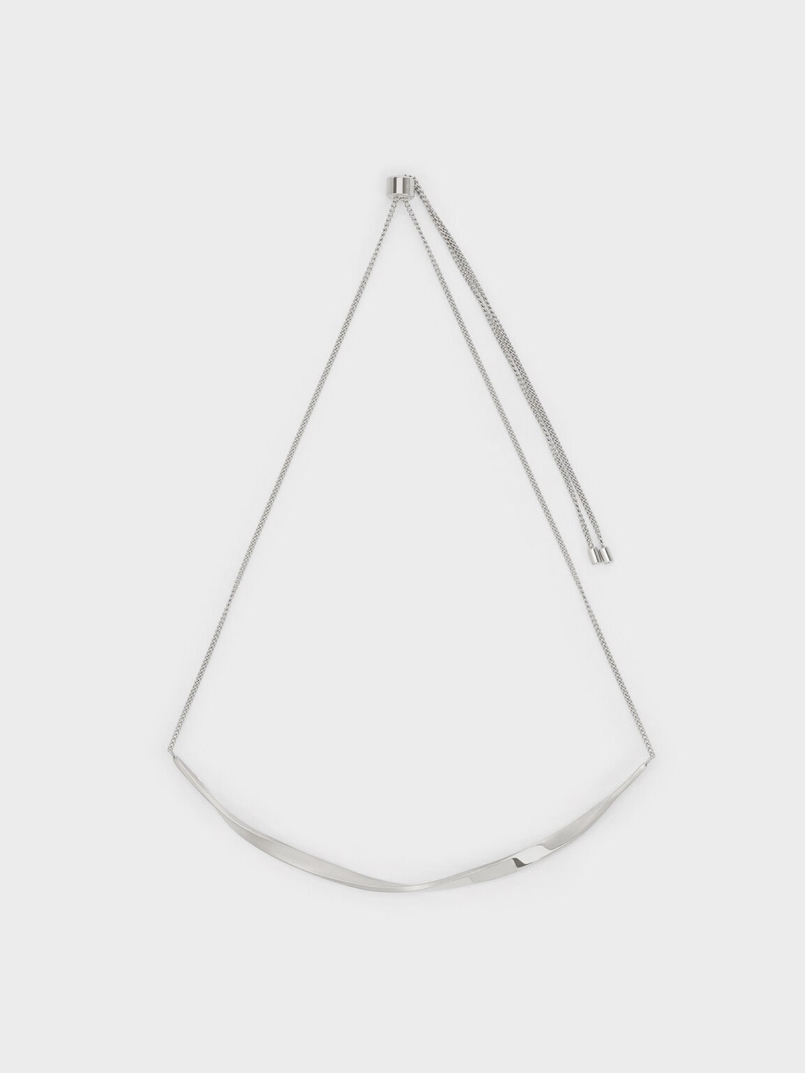 Lena Twist Bar Necklace, Silver, hi-res