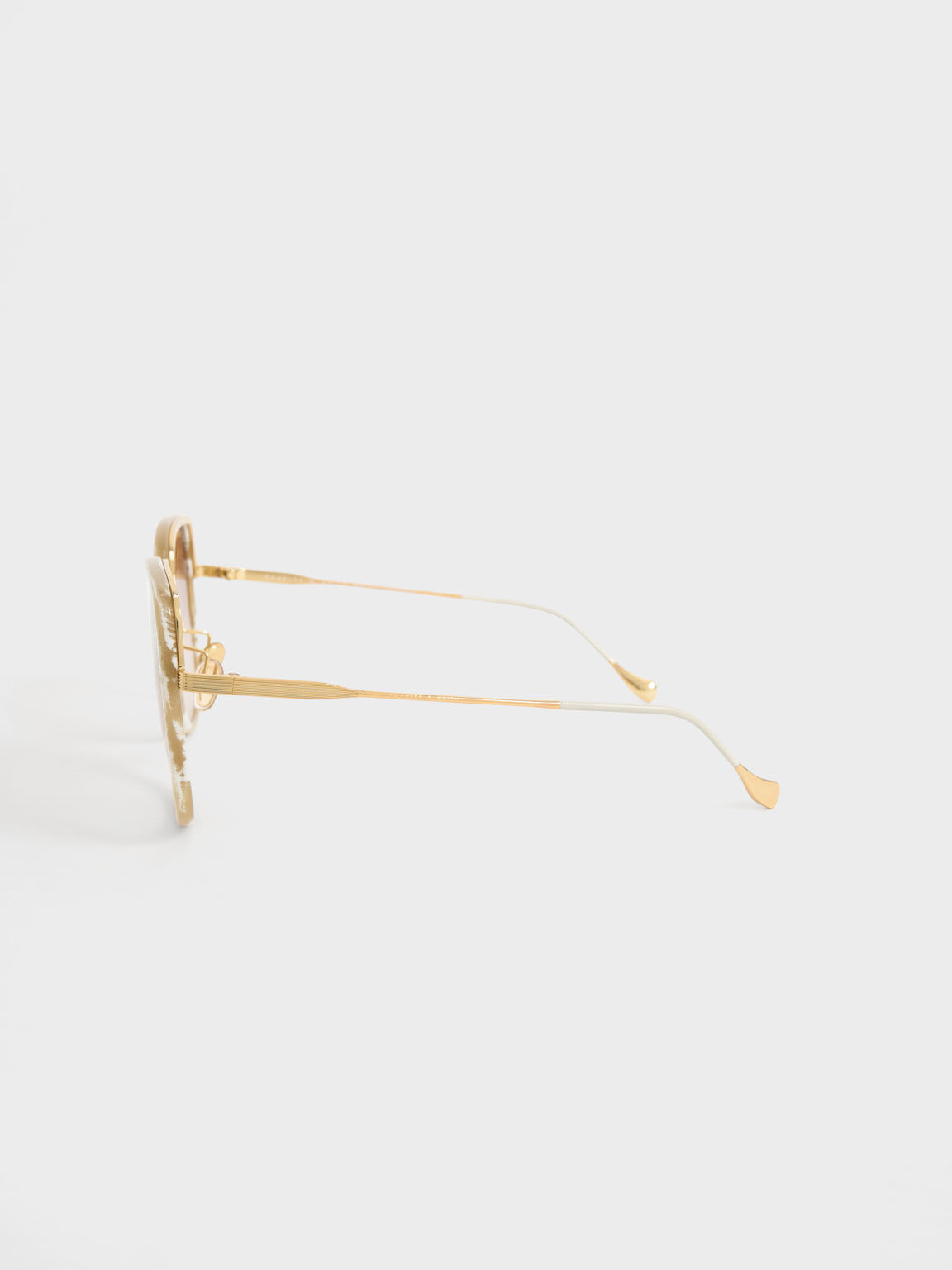 Cream Recycled Acetate Oversized Square Sunglasses - CHARLES & KEITH US
