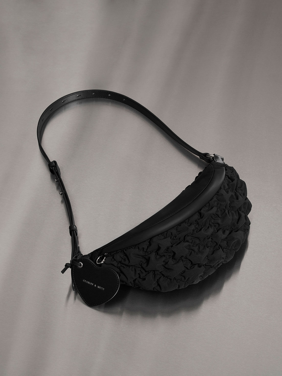 Mini black nylon bumbag