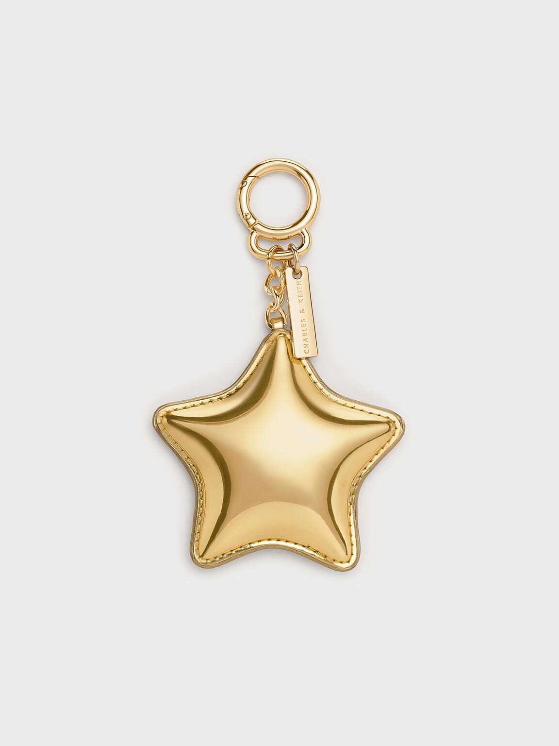 Metallic Star Mirror Charm, Gold, hi-res