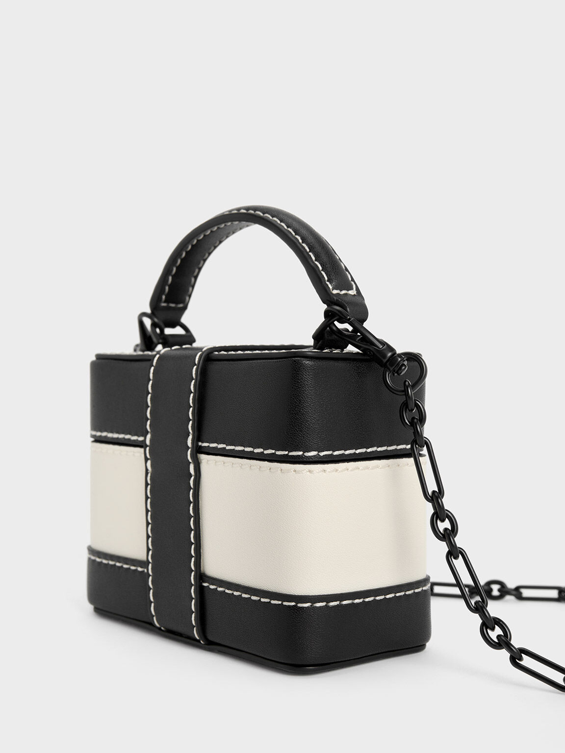 Multicoloured Mini Bronte Contrast Trim Top Handle Bag - CHARLES 