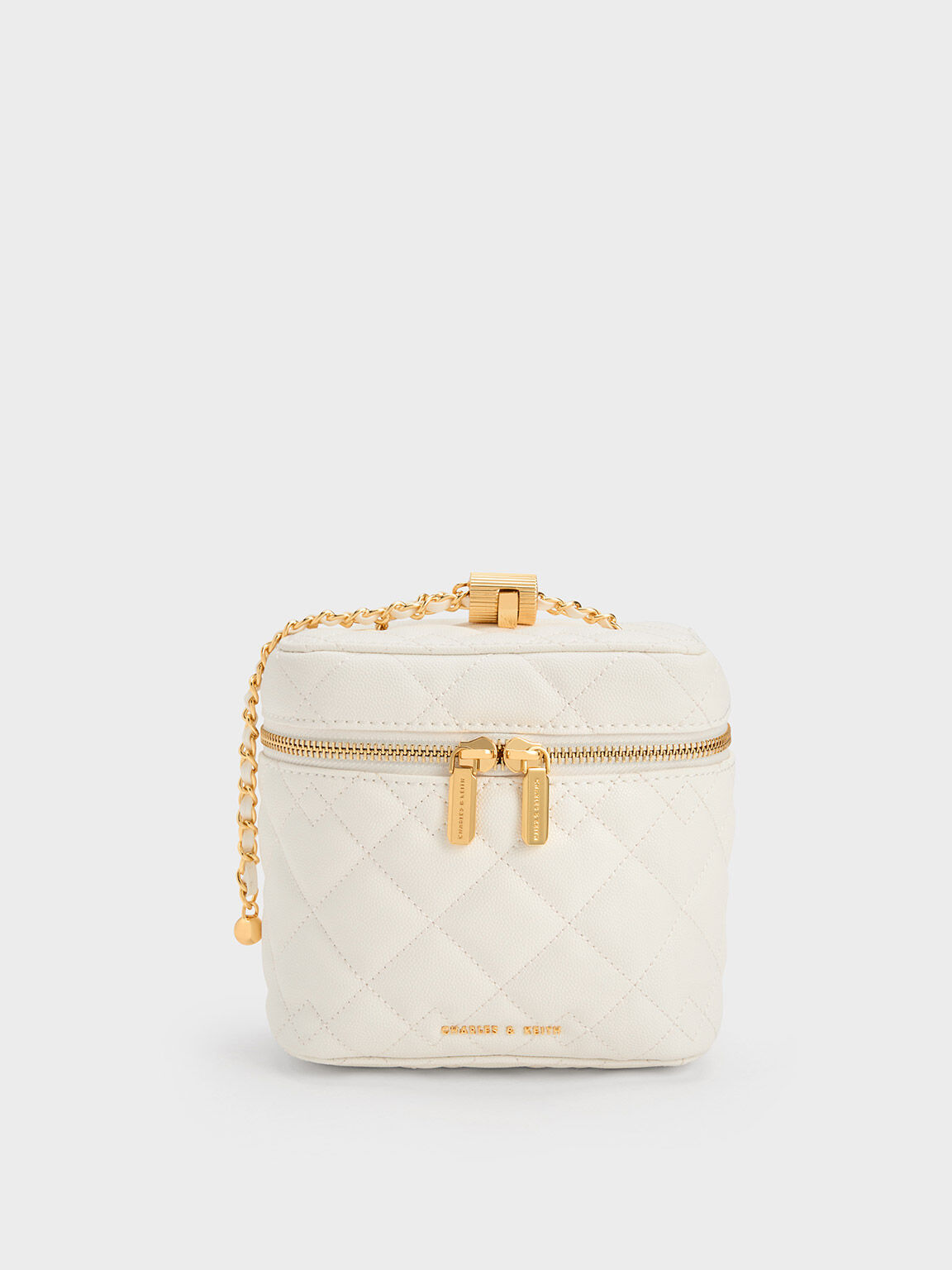 Charles & Keith Boxy Shoulder Bag in White
