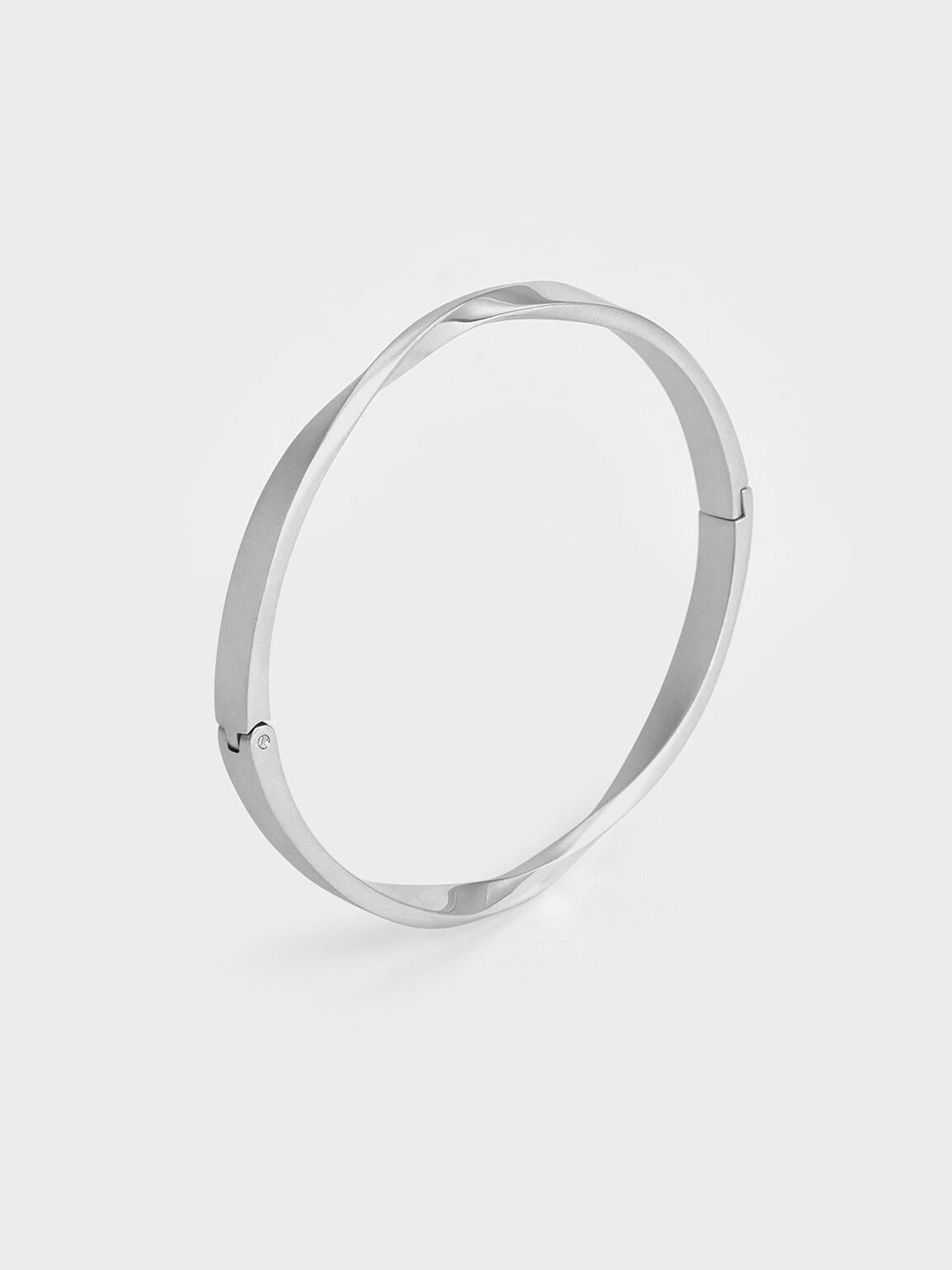 Lena Twist Bangle, Silver, hi-res