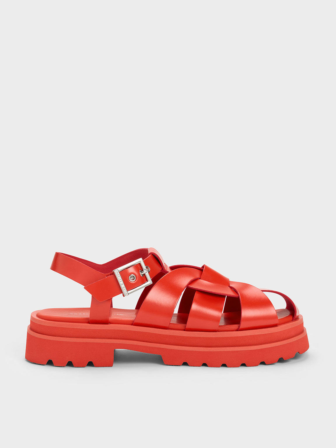 Red closed sale toe sandals