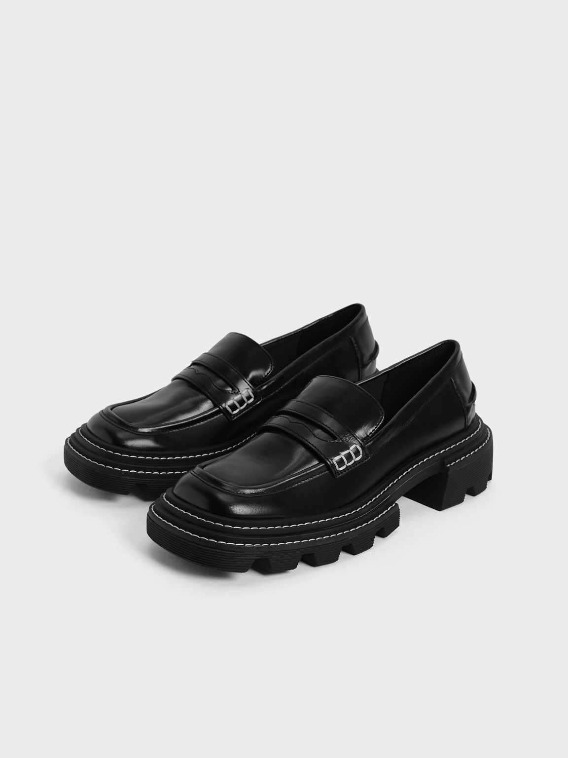 Girls black 2025 penny loafers