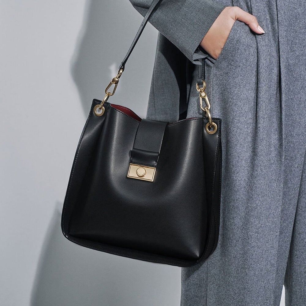 charles and keith push lock shoulder bag