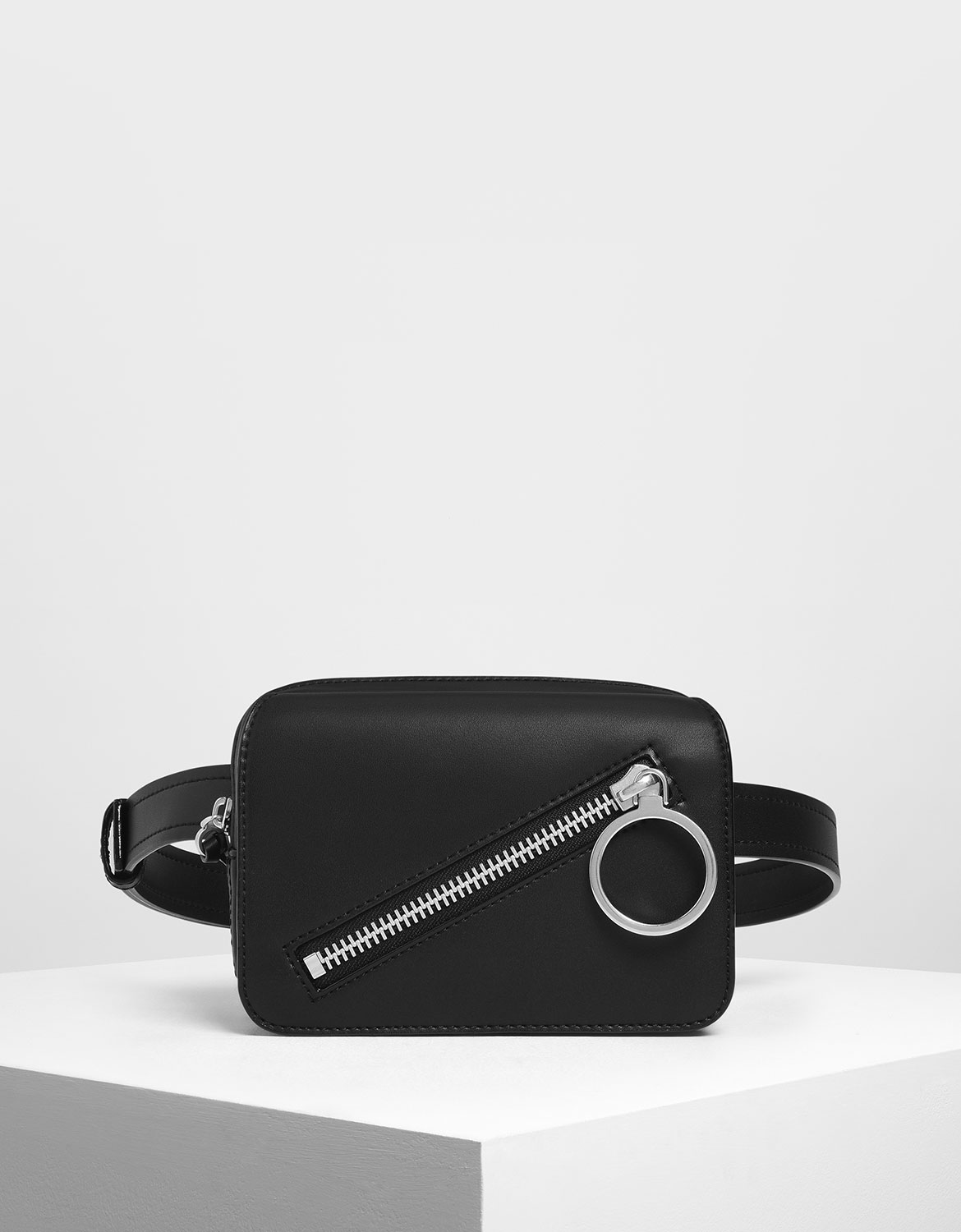 charles and keith black and white bag