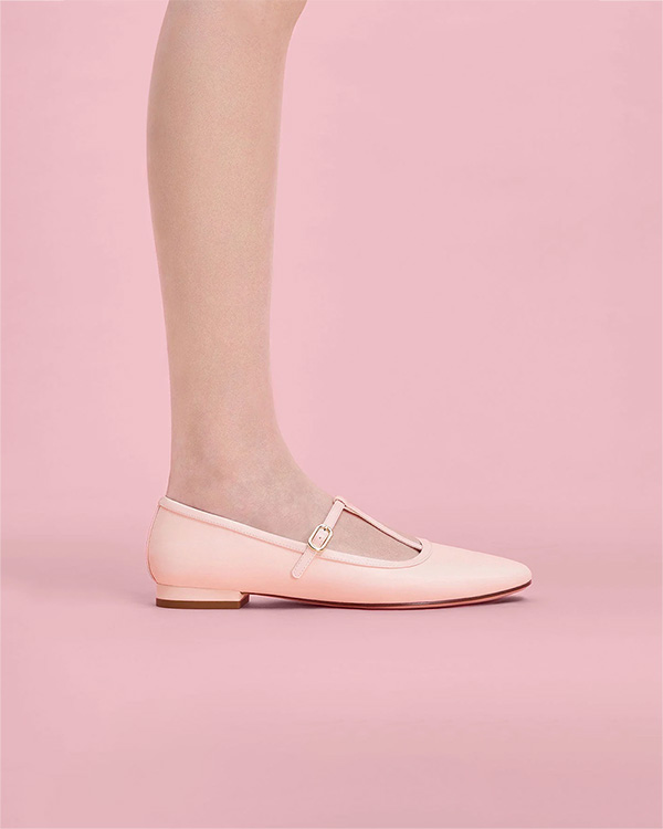 Women’s Light Pink T-Bar Mary Jane Flats - CHARLES & KEITH