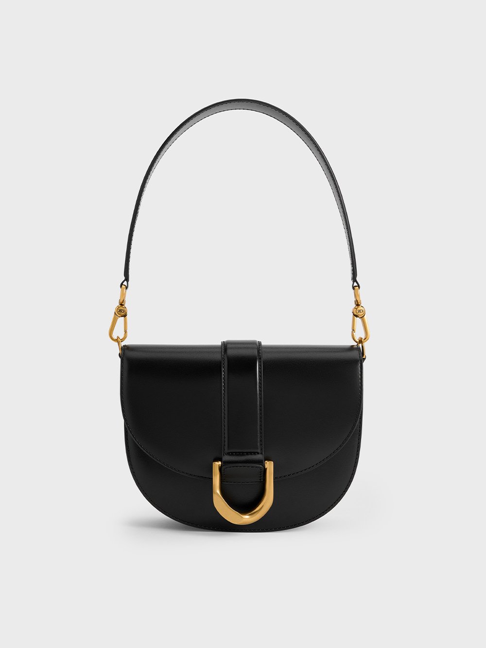 Women’s Black Gabine Leather Saddle Bag