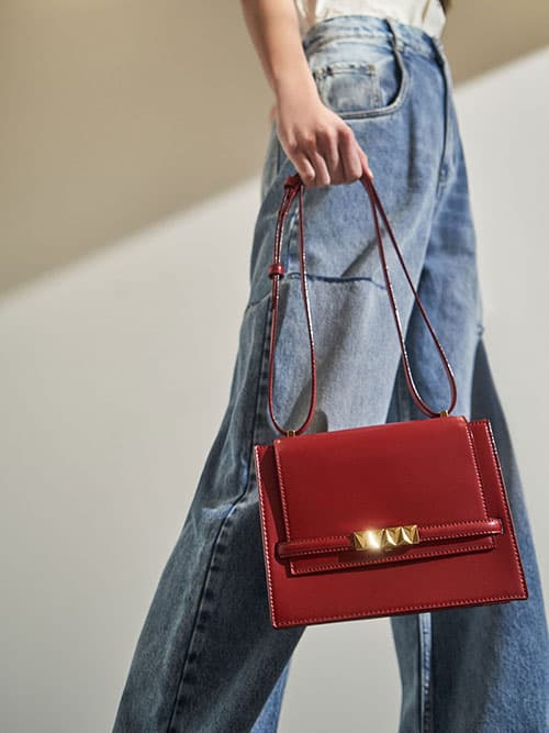 charles & keith red bag