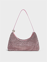 Pink Crystal-Embellished Two-Way Bag - CHARLES & KEITH