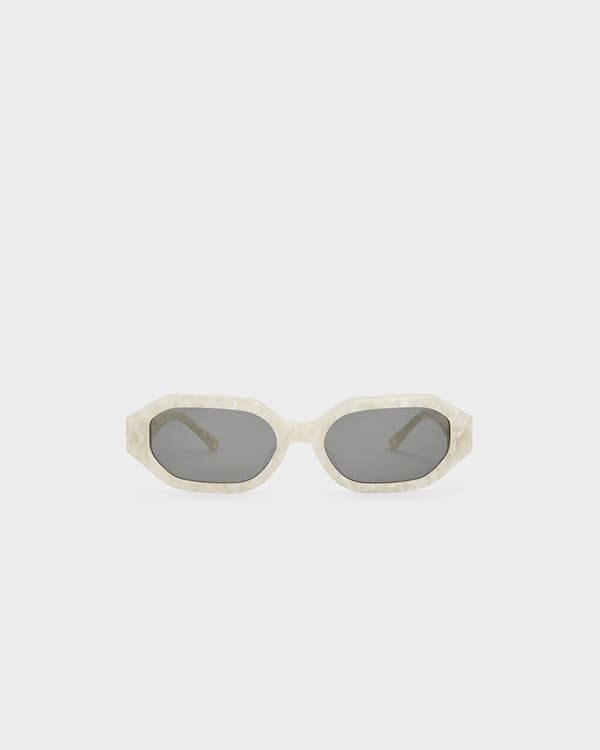 Women's Pearl Gabine Recycled Acetate Oval Sunglasses - CHARLES & KEITH