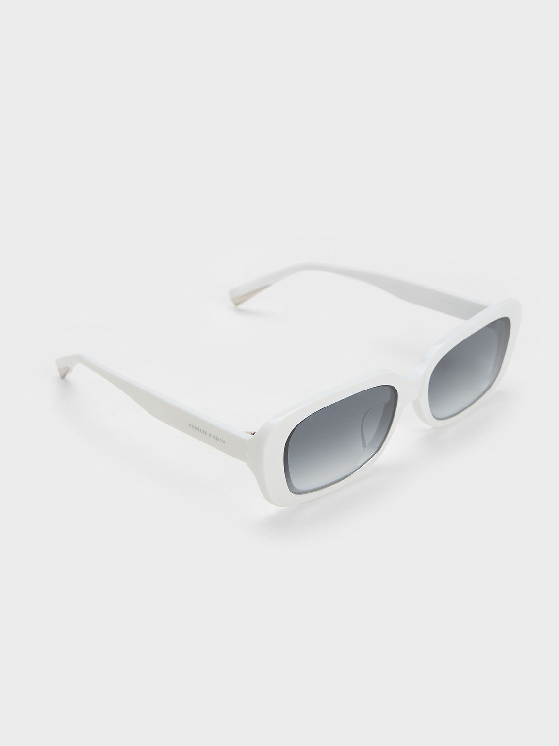 Rectangular Recycled Acetate Sunglasses - White