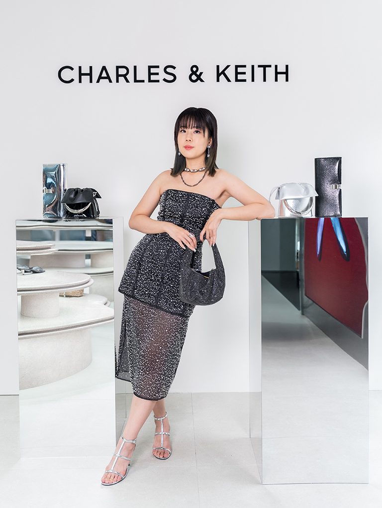 Charlot Hobo Bag in oat and Rooney Furry Buckled Block-Heel Mary Janes in white – CHARLES & KEITH