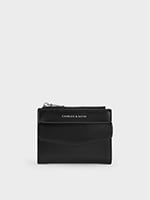 Noir Rachel Front-Pocket Top-Zip Wallet - CHARLES & KEITH