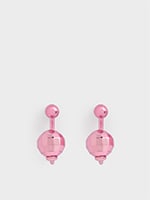 Pink Disco Ball Stud Jacket Earrings - CHARLES & KEITH