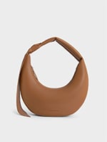 Noir Hertha Trapeze Slouchy Hobo Bag - CHARLES & KEITH