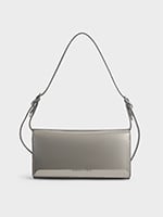 Pewter Sloane Metallic Long Wallet - CHARLES & KEITH