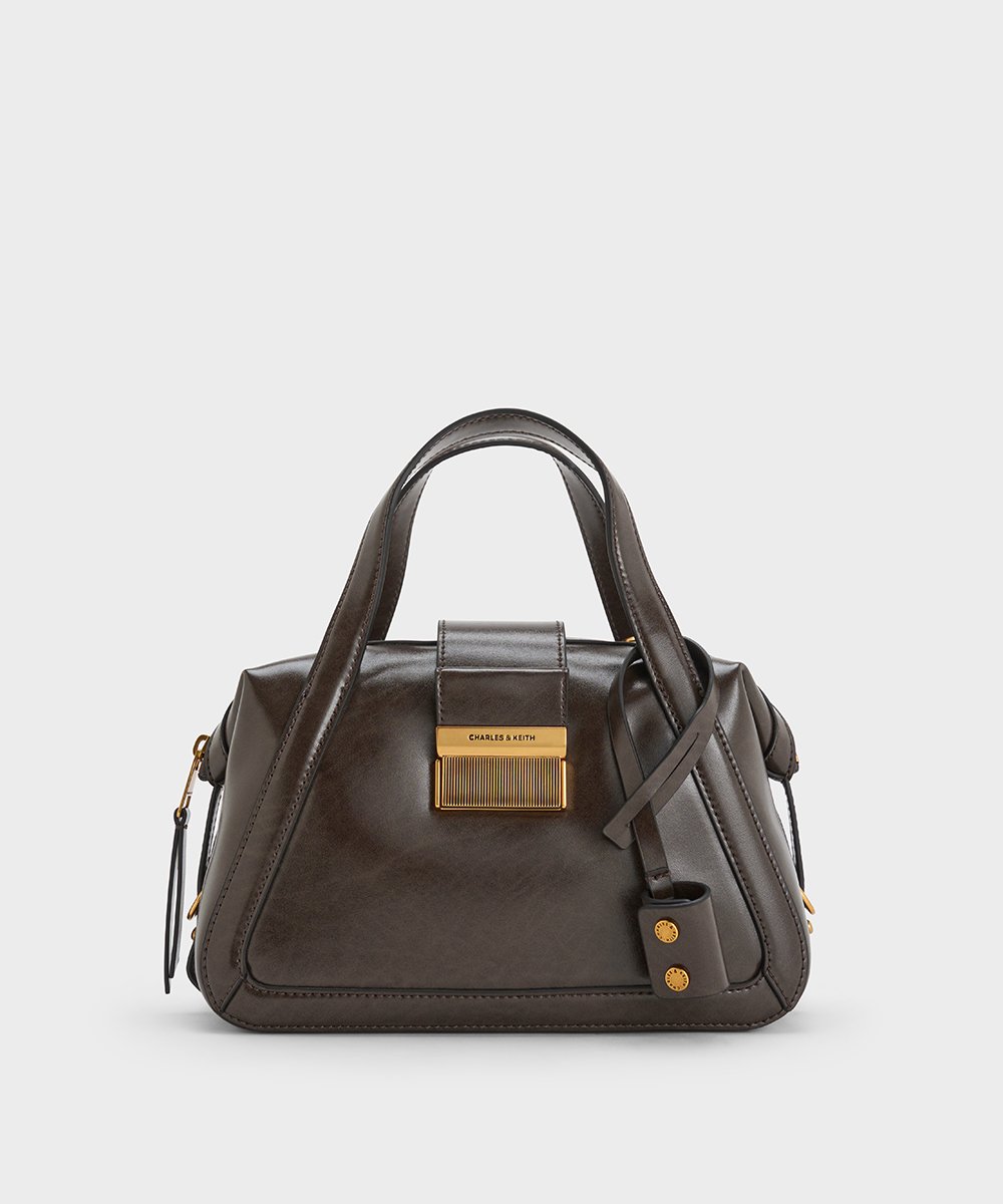 Women’s Charlot bowling bag in dark moss – CHARLES & KEITH