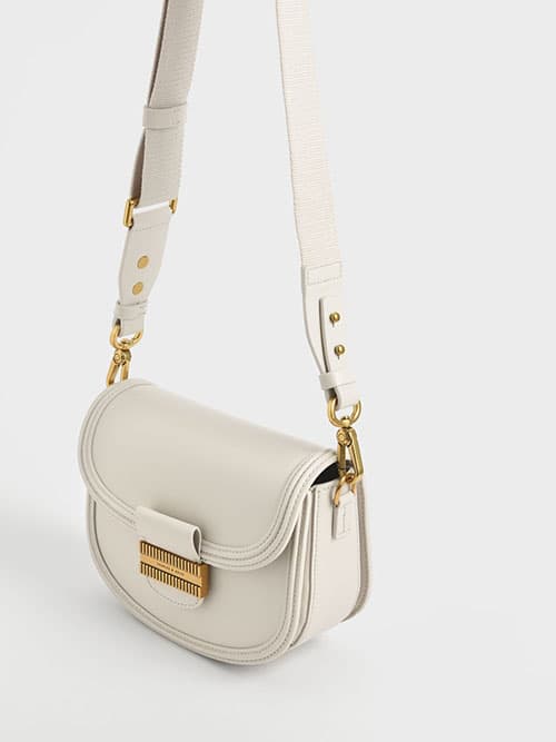 charles and keith embellished saddle bag