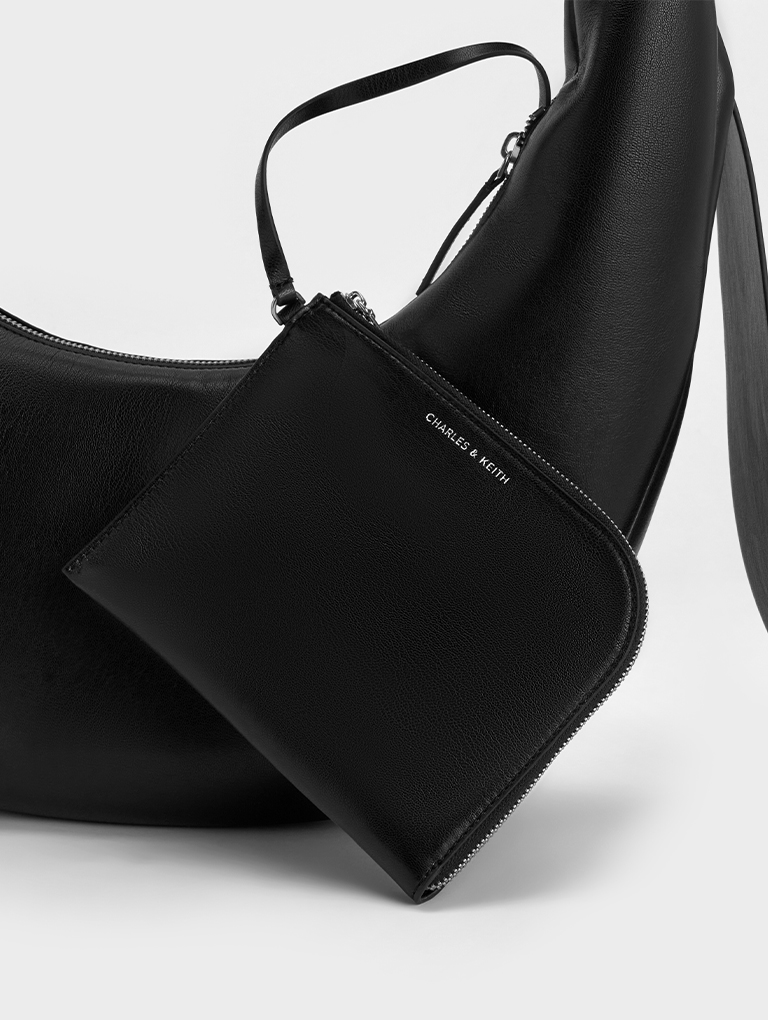 Women’s Toni Knotted Curved Hobo Bag in black – CHARLES & KEITH