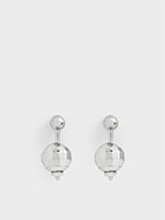 Silver Disco Ball Stud Jacket Earrings - CHARLES & KEITH