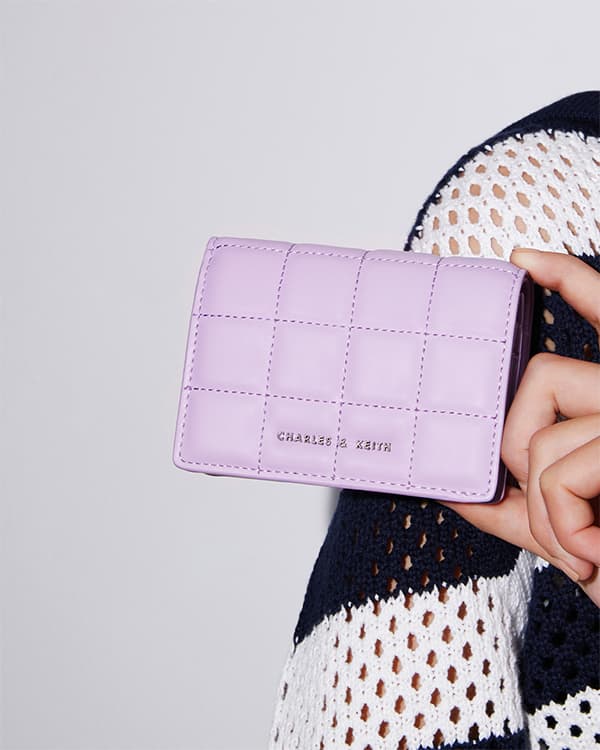 Women's Lilac Mini Short Wallet - CHARLES & KEITH 