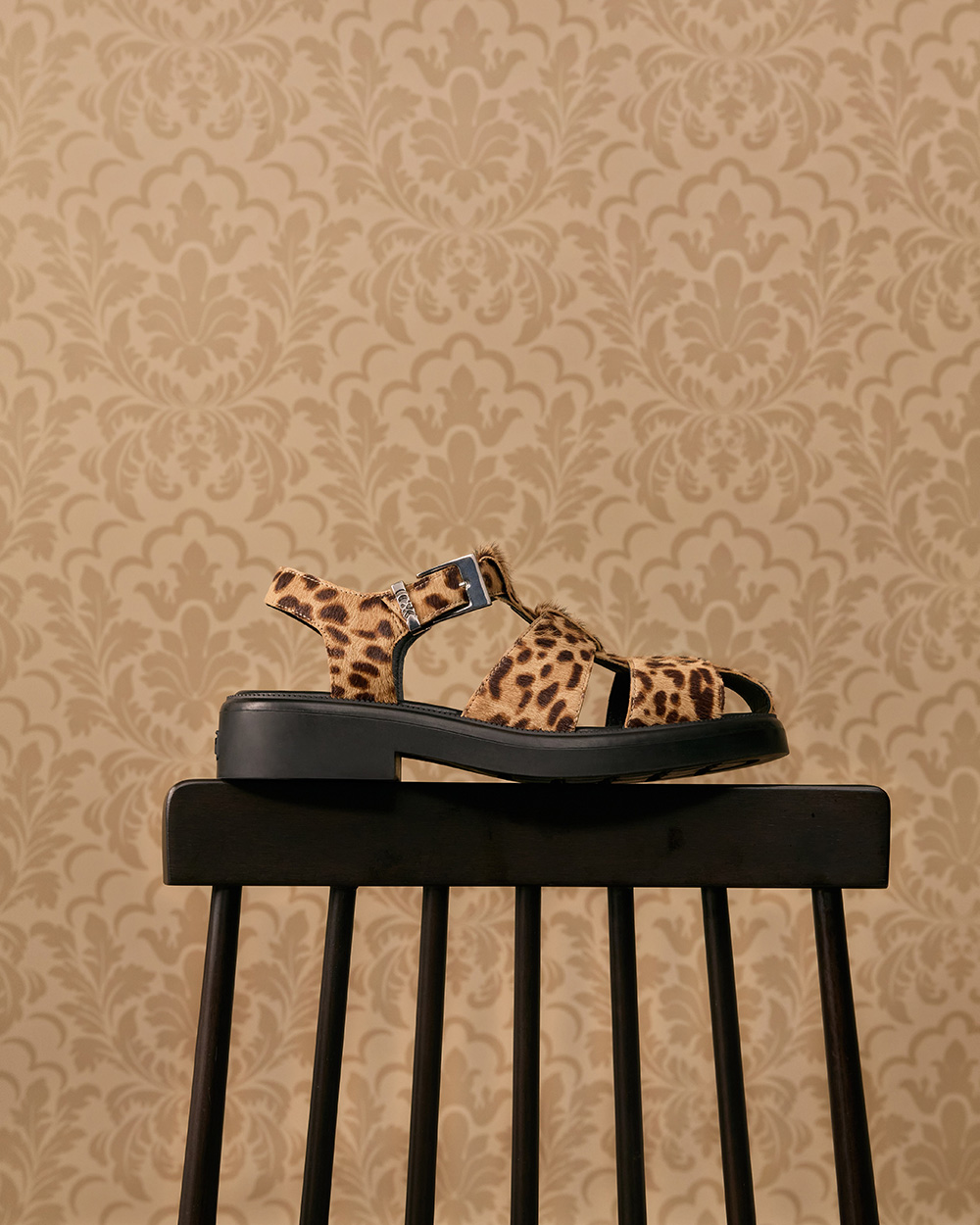 Women’s Leopard-Print Textured Caged Sandals in multi - CHARLES & KEITH