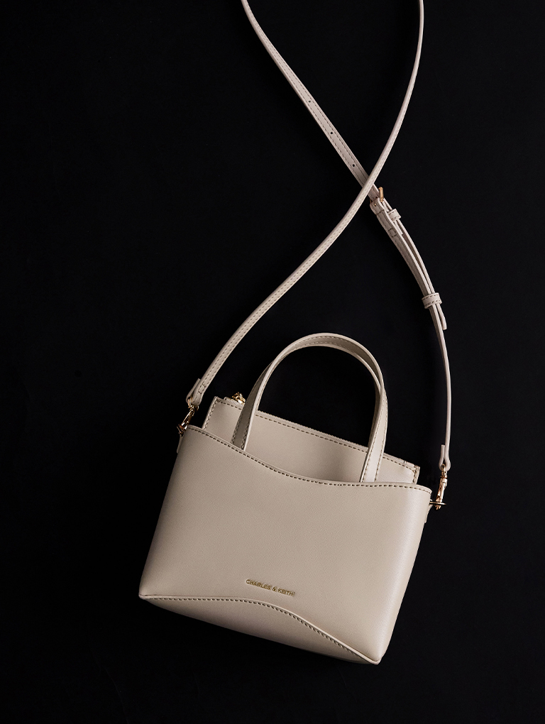 Women’s mini Sybill tote bag in oat – CHARLES & KEITH