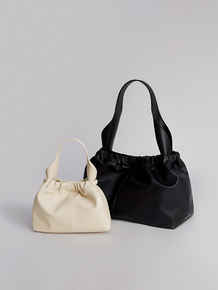 BLACK Leather HOBO Bag Large Shopper Bag Oversized Black 