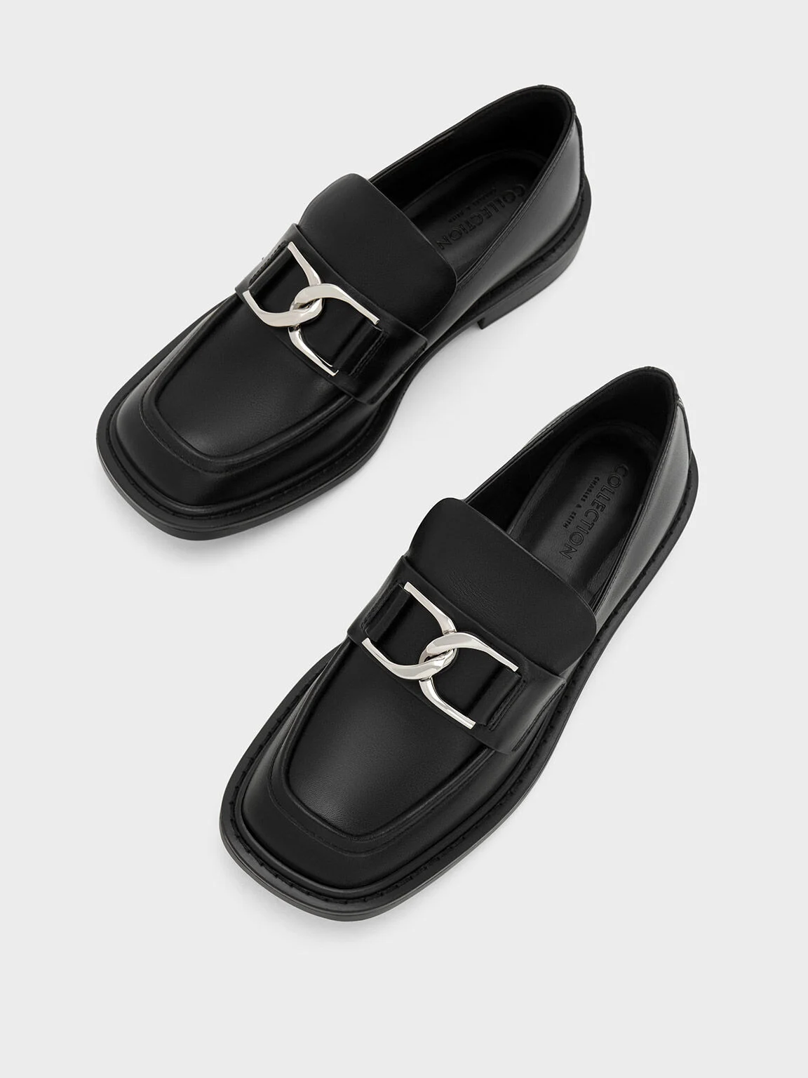 Women’s Gabine leather loafers in black - CHARLES & KEITH