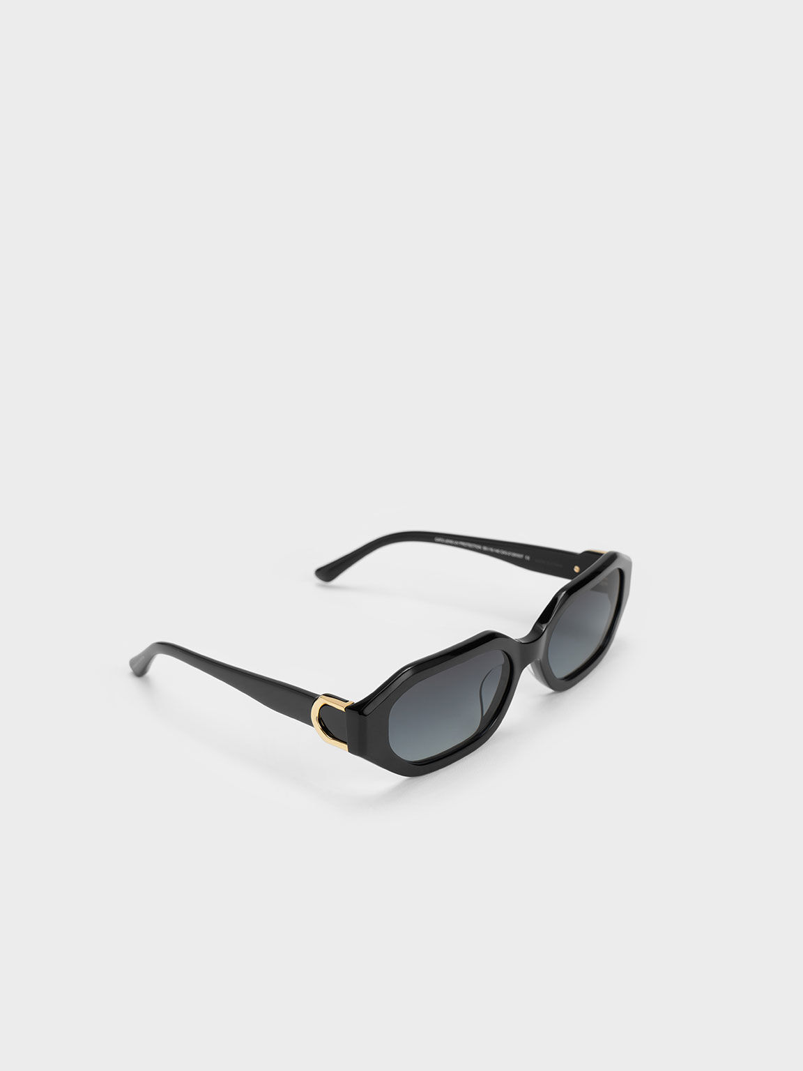 Gabine Recycled Acetate Oval Sunglasses - Black