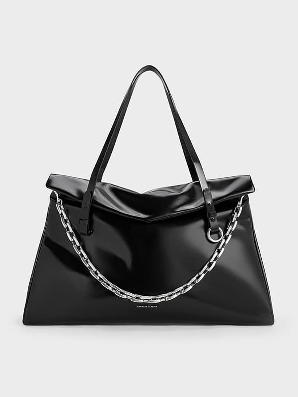 Andromeda Chain-Handle Trapeze XL Tote Bag - CHARLES & KEITH