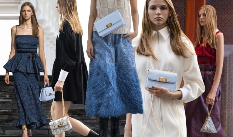 Designer Kelly Pochette Blue Bag - Nadine Collections