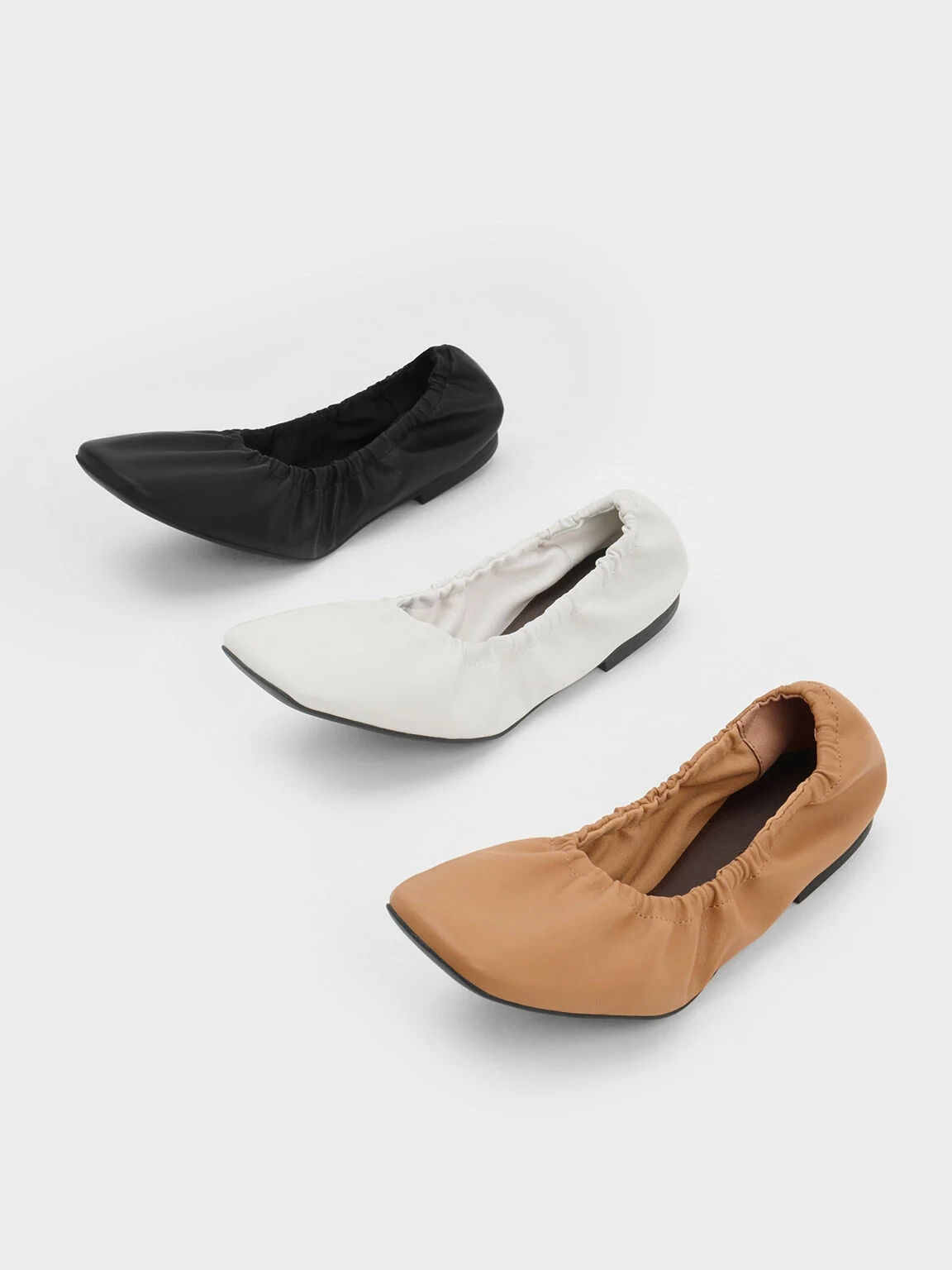 Bailarinas planas fruncidas para mujer - CHARLES & KEITH