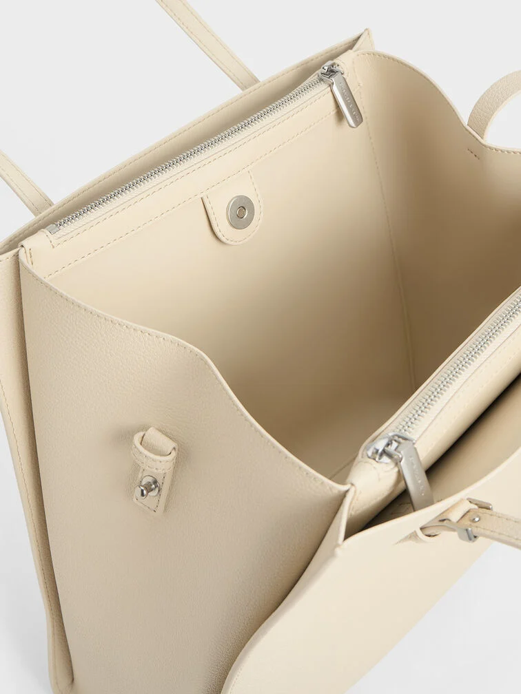 Women’s Sansa tote bag in beige - CHARLES & KEITH