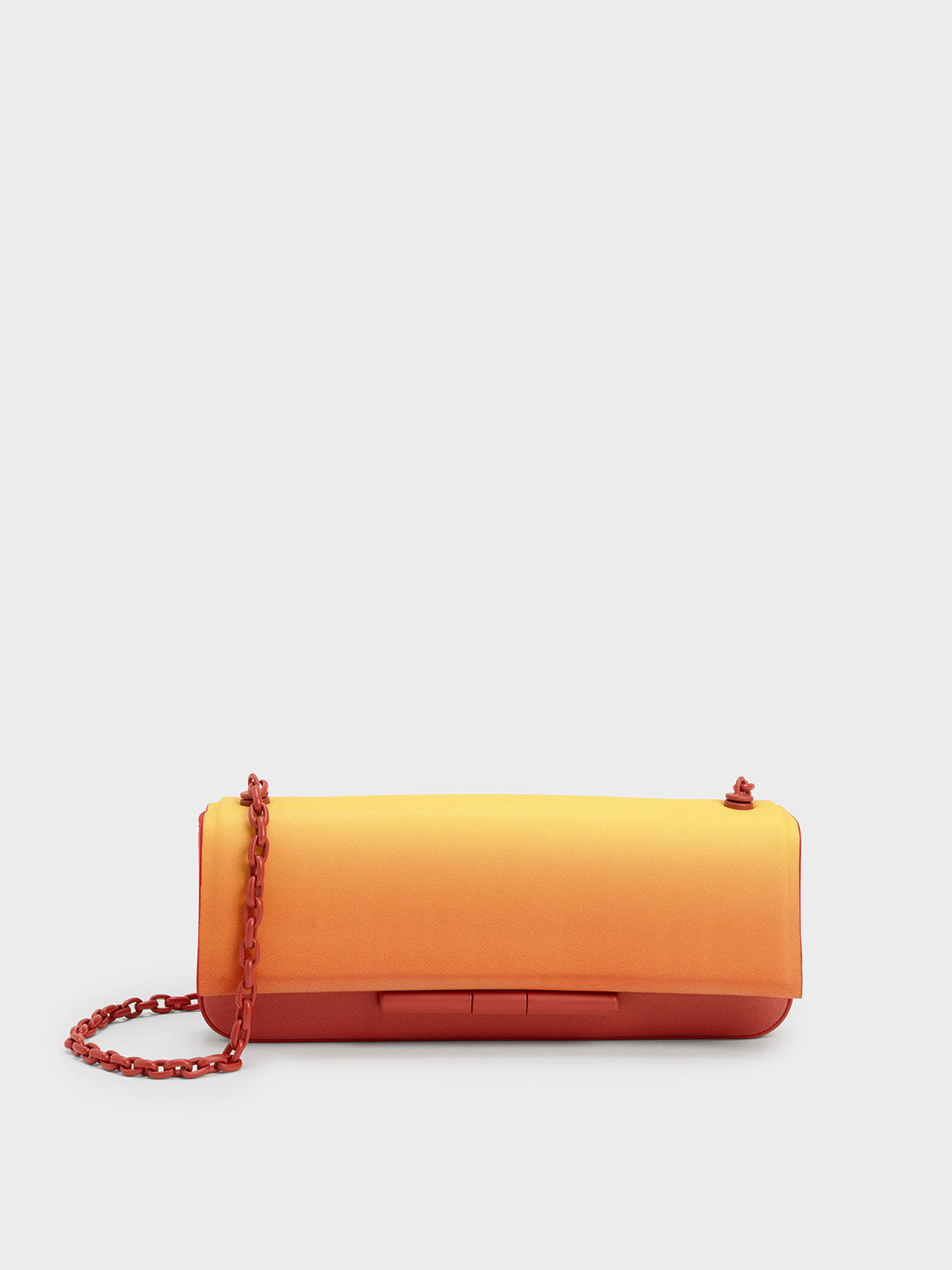 Saint Laurent Mini Sunset Chain Bag in Red Orange